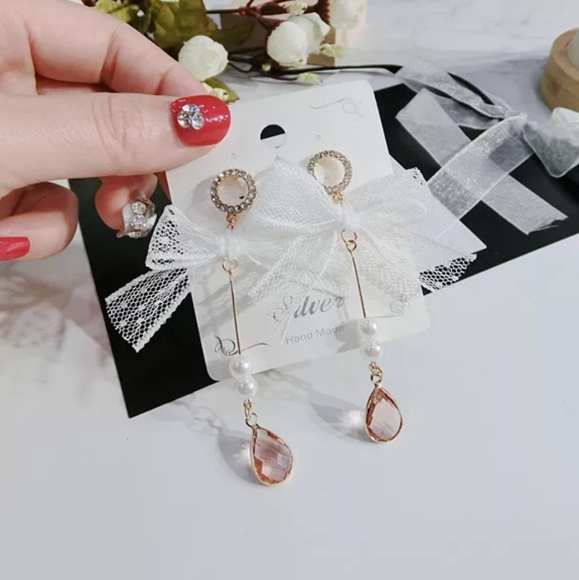 💎NEW💎HANDMADE ROMANTIC CRYSTAL DROP EAR - Picture 6 of 7